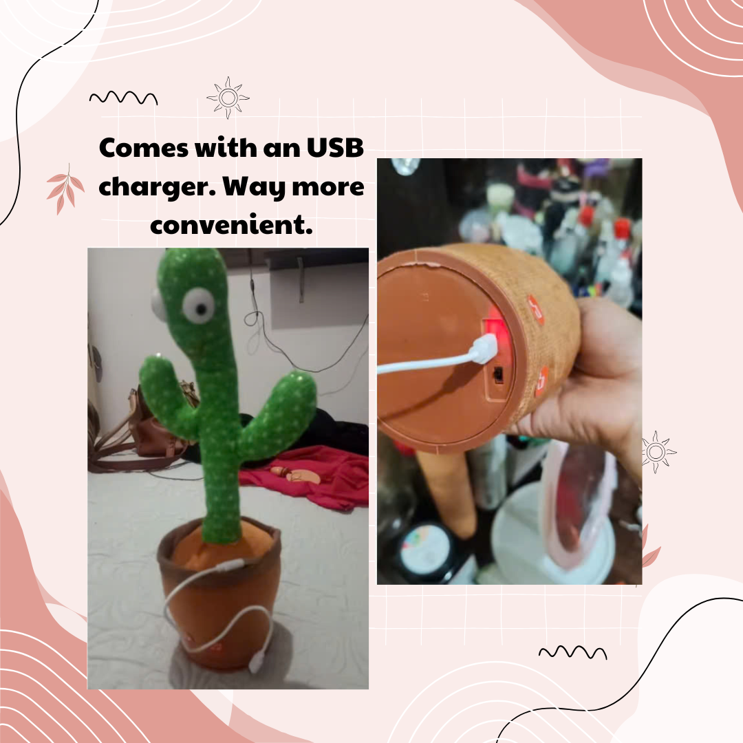 Dancing and Talking Cactus Toy (USB charger)