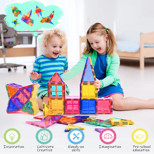 Magnetic Tiles for Kids 100PCS Magnetic Building Blocks