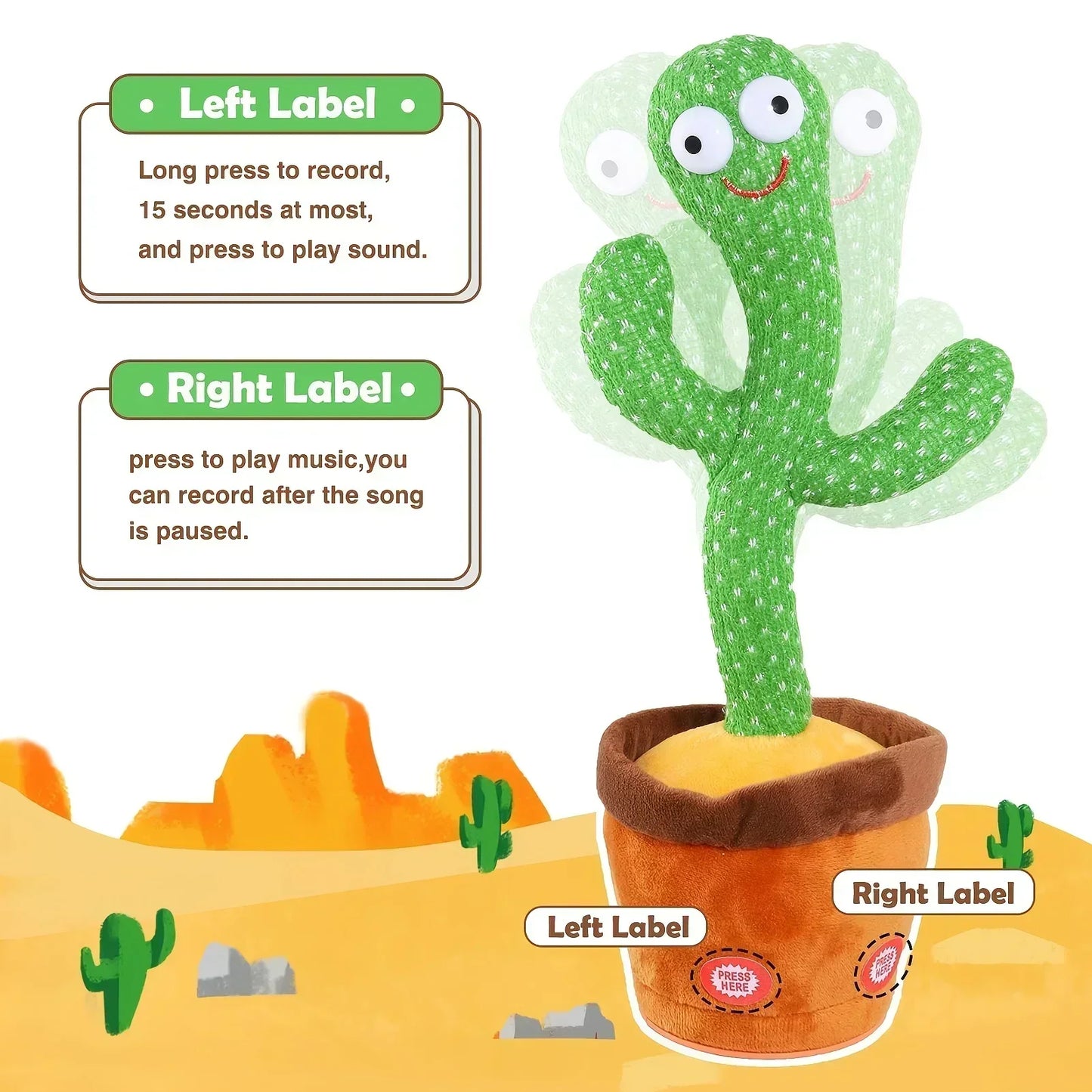 Dancing and Talking Cactus Toy (USB charger)