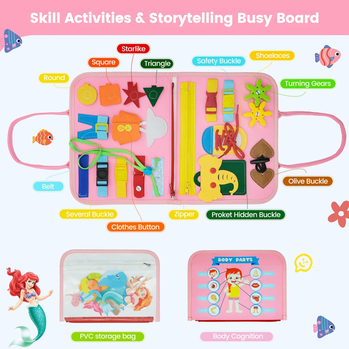 Montessori Toddler Busy Board Educational Activity