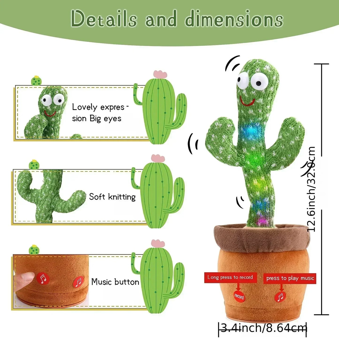 Dancing and Talking Cactus Toy (USB charger)