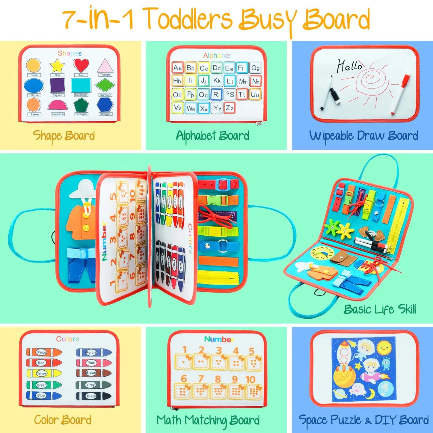 Montessori Toddler Busy Board Educational Activity