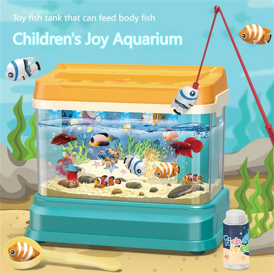 Children's pretend play electric fishing underwater world mini aquarium