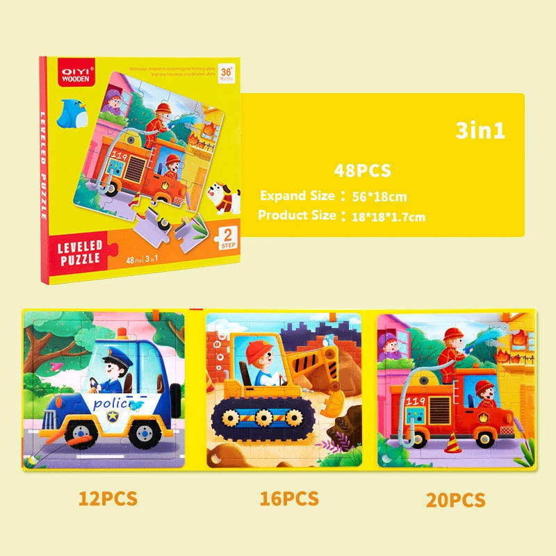 3 in 1 Cartoon Magnetic Puzzle Book Baby Educational Toy