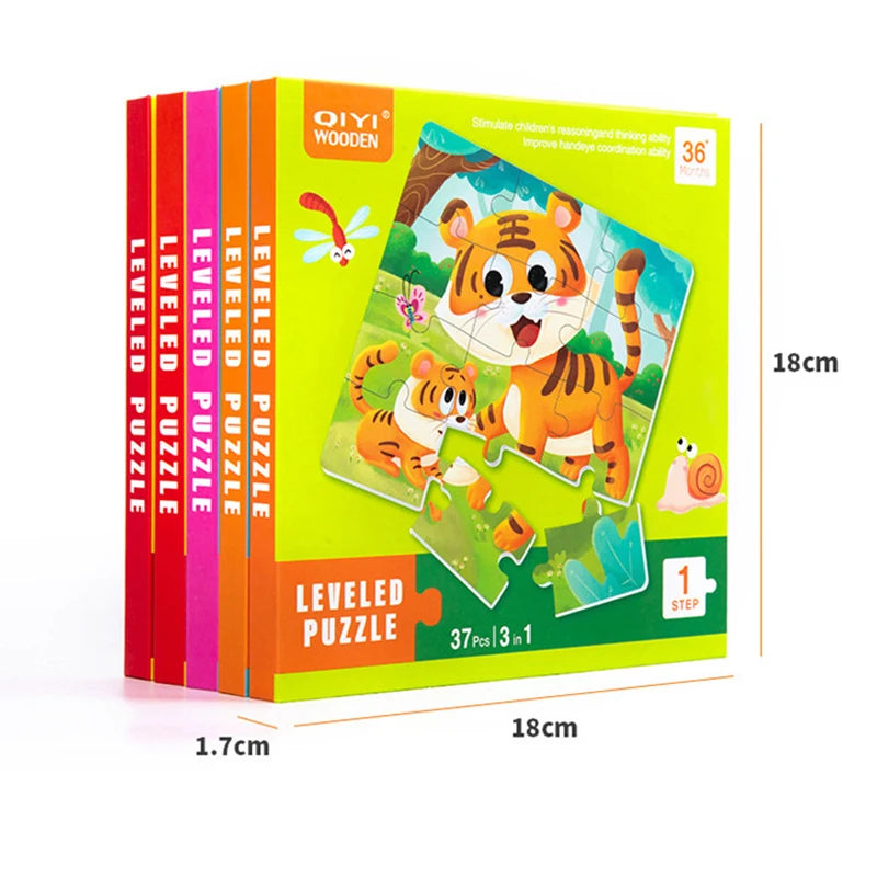 3 in 1 Cartoon Magnetic Puzzle Book Baby Educational Toy