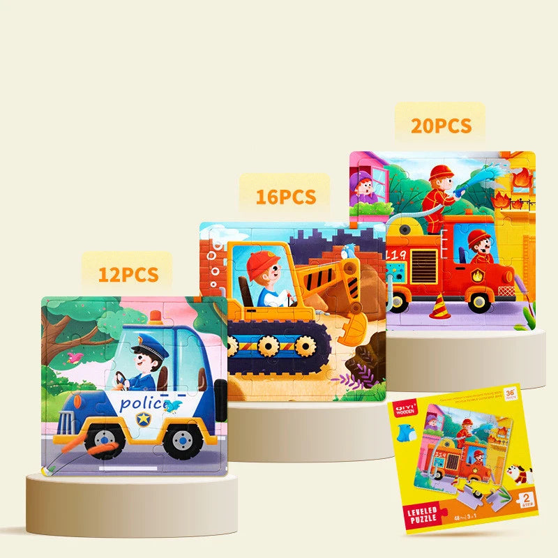 3 in 1 Cartoon Magnetic Puzzle Book Baby Educational Toy